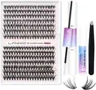LANKIZ DIY Lash Extension Kit, 30+40D Clusters, 280Pcs Individual Lashes with Bo