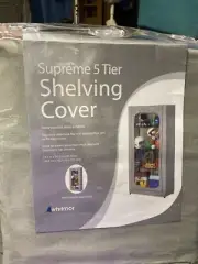 whitmor supreme five tier cover for shelving heavy duty, 600 DENIER polyester