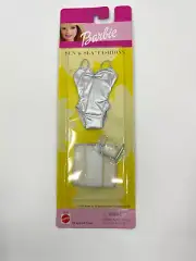 Barbie Sun & Sea Fashion Clothing Silver Swimsuit Sunglasses Wrap 68085 NEW