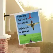 Scriptural hummingbird Garden Banner, yard sign flag Springtime outdoor decor.