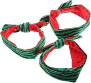 [MOKKHNB] 3pcs Infant Headbands For Baby Girls Double-sided Watermelon Design With Bow And Bunny Ears Hairband Stretchy Hair Accessories Headwear For Summer Holiday Celebrations
