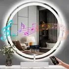 Large Bluetooth LED Bathroom Mirror w/ Front Lighting Backlit Dimmable Anti-fog