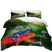 Beautiful Nature Frog on Mushroom Quilt Cover