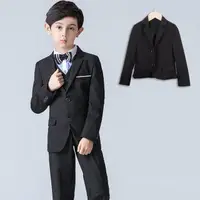 在飛比找momo購物網優惠-【橘魔法】黑色紳士翻領西裝外套(長袖外套 正式 男童 花童 