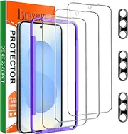 IMBZBK 3 Pack Screen Protector for Samsung Galaxy S25 Tempered Glass 3 Pack Camera Lens Protector Accessories, Case Friendly, Support Fingerprint Reader