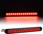1X 15LED Red Stop Brake Light,Universal 12V 24V Trailer Brake Light Bar Third Brake Light Stop Tail Light Lamp Side Marker Indicator Light Rear Side Light Position Lamps (25CM)