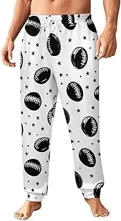 [Generic] Men's Sweatpants, Minimalist Black Football Art-79, Polyester Joggers, Sweatpants Jogging Pants for Workout Running