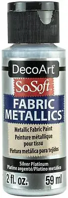 SoSoft Fabric Acrylic Metallic Paint 2oz Silver Platinum