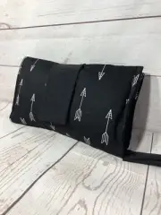 Nappy wallet diaper clutch baby diaper bag black with white arrows diaper clutch