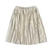 H&M Girls Youth Size 5-6 Gold Pleated Pull On Elastic Waist Party Skirt NWT New