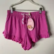 Peter Alexander Womens Frilly Sleep shorts Small Dark Pink XS NWT