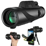 80x100 Monocular Telescope for Adults with SmartphoneClip and TripodHigh Power MonocularforScenery