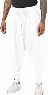 [PACEIADTA] Mens Casual Harem Pants Loose Elastic Waist Hippie Aladdin Drop Crotch Pant