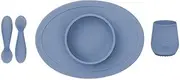 ezpz Tiny Food Set, Indigo, 4+ Months (Tiny Bowl, Cup, Spoons)