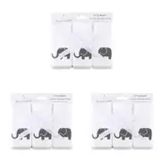 3x 3pc The Peanutshell Little Peanut Grey Washcloths Baby Nursery Decor