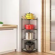 Tileon Home Corner Display Rack 4 Tier Multipurpose Metal Shelve Unit Bathroom