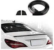 Salior 59'' Glossy Car Rear Spoiler Trunk Spoiler Lip,Cuttable 3D Rear Trunk Spoiler Wing Cool Car Decoration,Universal Punch-Free Car Sticker Trim Strip for Tailgate,Roof,Bumper (Black),1.38*59inch