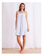 [Chloe & Lola] Serene Viscose Pintuck Chemise in Blue