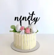 Black Acrylic 'ninety' Cake Topper