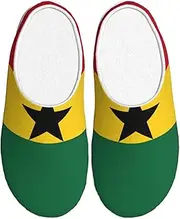[EdWal] Flag of Ghana print Winter Warm Slippers Indoor Anti-skid Plush Slippers Relaxing at Home for Women Men