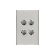 Clipsal Saturn Series Switch 4 Push button Led 4000 Series Including Saturn Horizontal Horizon Silver - 4064PBL-HS