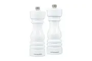 Cole & Mason London 18cm Beech Wood Salt & Pepper Mill Spice Grinder Set White
