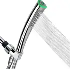 LED Thermometer Handheld Shower Heads, Water Powered Light to Display Fahrenheit