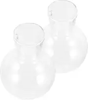 TOGEVAL 2Pcs Hydroponic Glass Planter Vase with Stand Delicate Table Vase Decor for Home Office and Garden for Air Plants and Flower Arrangement