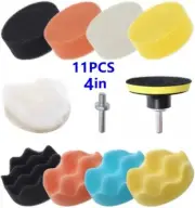 11pcs 4Inch Car Buffing Pads Polishing for Drill Sponge Kit Waxing Foam Polisher