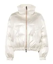 Brunello Cucinelli Iridescent-Effect Zipped Down Jacket IT40,IT44,IT42,IT38 pearlescent gray