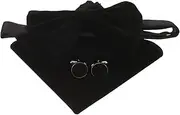 [WATIIFUFU] 1 Set Bow Tie Cufflink Set Men Ties Handkerchief Men Handkerchief Bow Groom Bowtie Wedding Groom Bowtie Metal