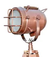 40" hgh Nautical Floor cooper Lamp Searchlight Ship Spot Light Tripod Stand
