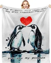 Penguin Blanket, Him You, I Love You Gifts for Women Men, Wedding Anniversary, Birthday Men Women (Style 1)
