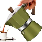 Vaolvpant 6 Cup Aluminum Moka Pot Classic Stovetop Espresso Coffee Maker 300ml 10oz Coffeemaker Percolator Mocha Pot Greca Coffee Maker Cafe Makers for Italian and Cuban Café Brewing Green