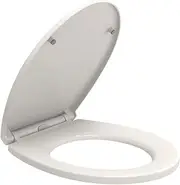 AAN® Heavy Duty Slow Close Oval Toilet Seat Anti Bacterial Durable Soft Close Cover Quick Release for Easy Cleaning Easy Dual Fixing (Top & Bottom) Premium UF (Urea-Formaldehyde) White
