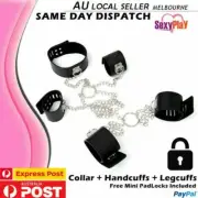 BDSM Bondage Restraint Collar Handcuffs Wrist Ankle Cuffs Strap Fetish Sex Toy