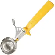 3 - Stainless Steel Ice Cream Scoop with Trigger Lever and Yellow Grip Handle