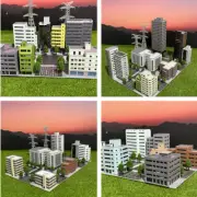 Diorama 1:300 Building Model Set City Train Railroad Layout Scene Display Model