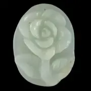 D01903# Hand Carved Cameo Rose Flower Amazonite Pendant Bead Gemstone