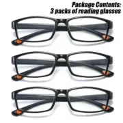 3 Pack Mens Reading Glasses Business Metal 1.5 2.0 2.5 3.0 3.5