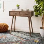 SAFAVIEH Console Tables 28.3"Wx14"L Wood Rectangle Farmhouse Pine Desert Brown