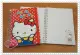 ♥小花花日本精品♥ Hello Kitty 紅色 白點點 大臉 藍吊帶褲 線圈 橫線 束帶 筆記本 60234902