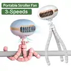 3-Speeds USB Rechargeable Mini Cooling Fan Clip On Desk Baby Stroller Portable