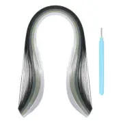 Paper Quilling Strips, 15.4" 5mm with Pen(Black, White, 100 Strips)