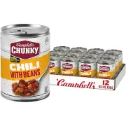 Campbell’S Chunky Chili W/ Beans, 16.5 Oz Can, 12 Pack - Hearty Soup