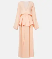 [Alaia] Alaïa Peplum georgette maxi dress AU 16 orange