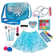 Kids Make Up Kit for Girls | 18X Real Cosmetic Kits, Girls Toys, Washable | Nail Accessory Set, Makeup Tool Set for 3-12 Year Old Girl, for Kid Little Girls Children