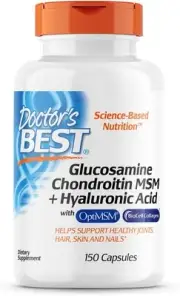 Doctor's Best Glucosamine Chondroitin MSM + Hyaluronic Acid with OptiMSM Featuri