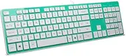 B.FRIENDIT Wired USB Keyboard, Comfortable Quiet Chocolate Keys, Durable Ultra-Slim Wired Computer Keyboard(QWERTY) for PC, Windows 11/10/8/7/XP/Vista KB1430 - Green
