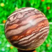 BROWN ZEBRA JASPER SPHERE MOOD LIFTING 52 MM 218 G
